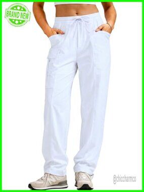 Womens Cargo Hiking Pants Lightweight Quick Dry Joggers Elastic Waist Travel